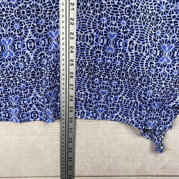 Fever Blouse Womens XL Blue Geometric Sleeveless Asymmetrical Layered Colorful - Picture 4 of 9